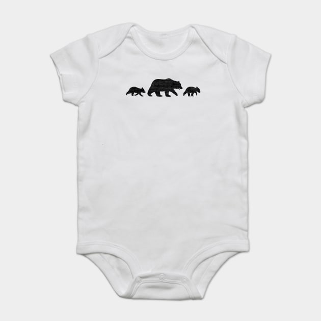 Black Bear with Cubs | Mama Bear Baby Bodysuit by Coffee Squirrel